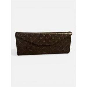 Gucci GG Guccissima Brown Foldable Eyeglass Sunglasses Case w/ Cloth Card